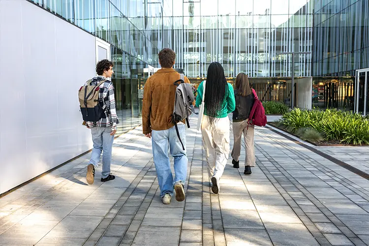 students walking in campus
